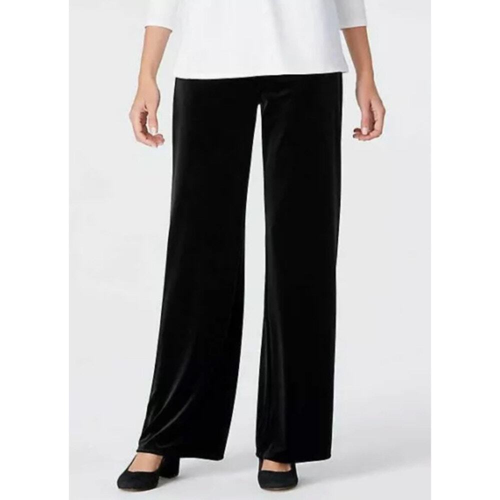J.Jill Wearever Collection Pants Black Velvet Smooth Fit Full Leg Size 2X